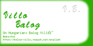 villo balog business card